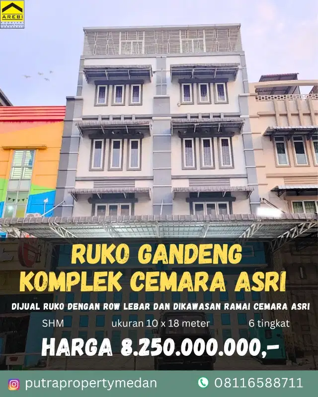 DIJUAL RUKO GANDENG SUPER LUAS CEMARA ASRI