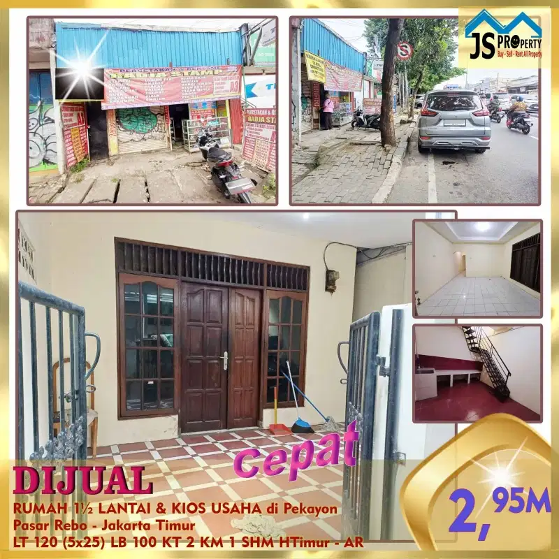 DIJUAL RUMAH 1½ LANTAI & KIOS USAHA di Pekayon BogorPasar Rebo