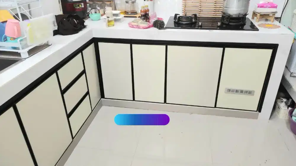 Kitchenset almunium acp engsel slowmotion ,tahan air ,anti rayap / pml