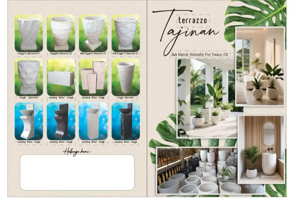Bak mandi teraso dan pot