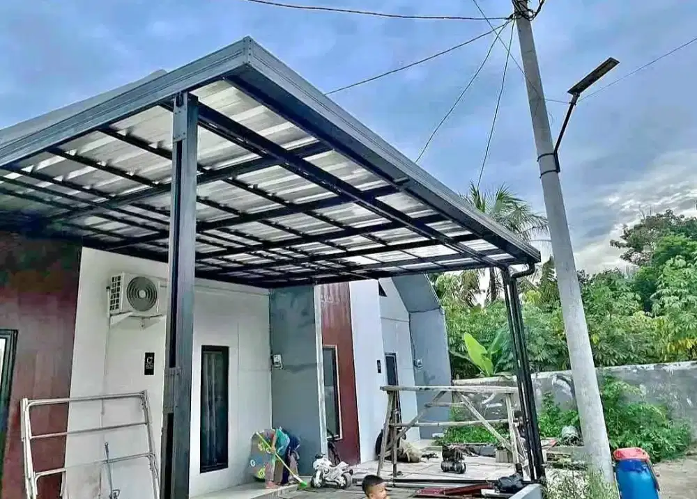 Kanopi baja ringan teras modern