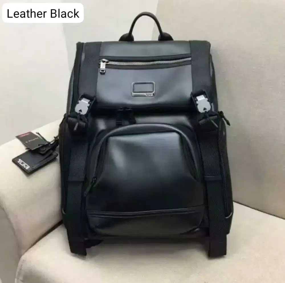 Tas Tumi Lark Backpack pria leather black
