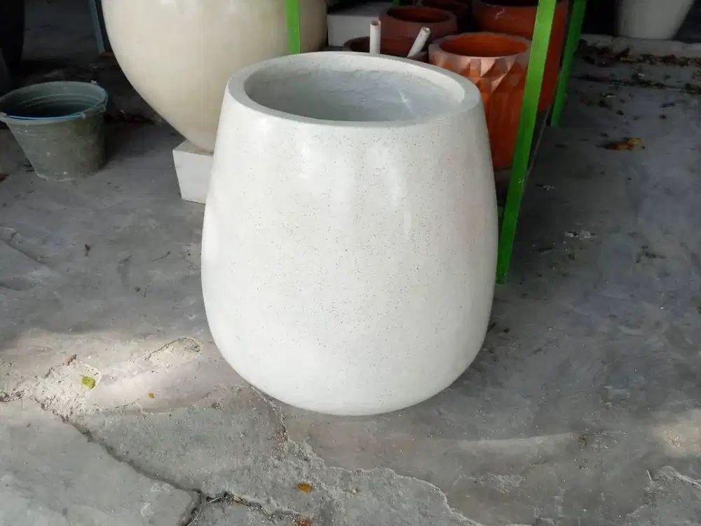 pot terrazzo tipe gendang natural terrazzo