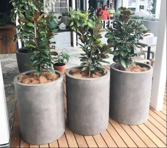 pot terrazzo silinder dekorasi taman outdoor