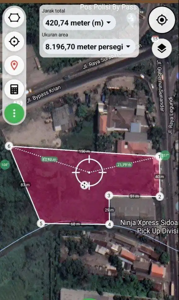 DIJUAL TANAH PINGGIR JALAN RAYA KRIAN LOKASI STRATEGIS