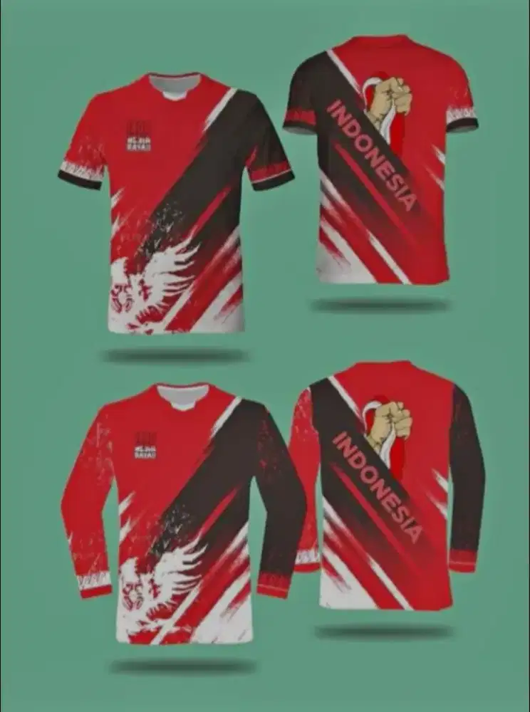 jersey merah putih pria dan wanita