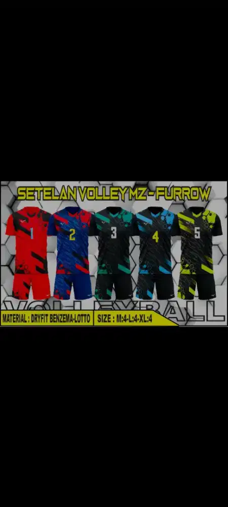 baju tim volly pria dan wanita