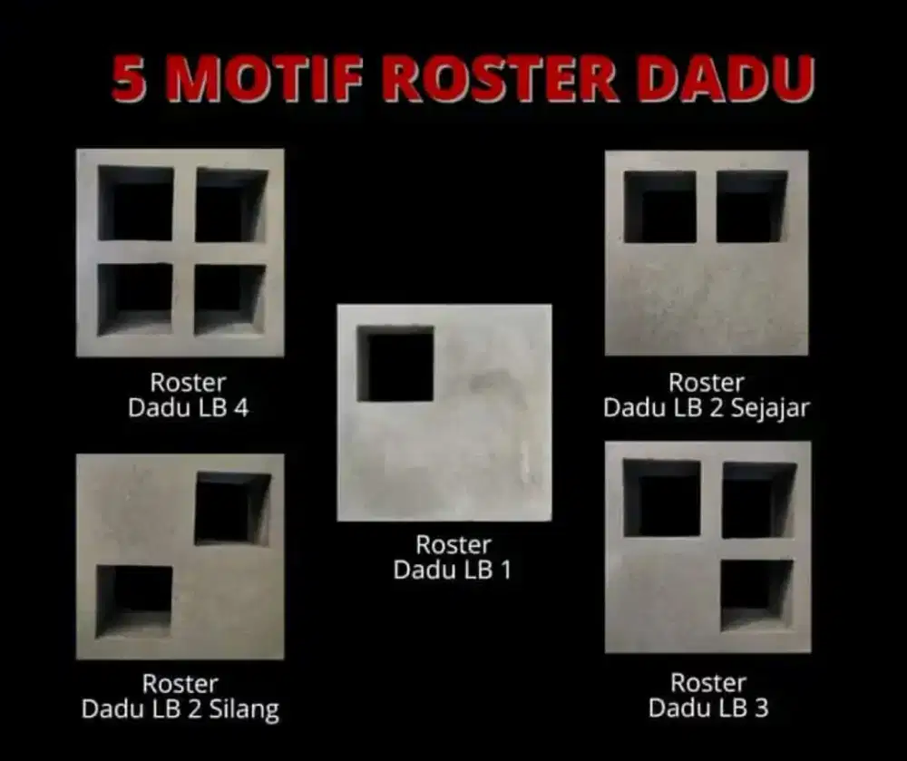 Roster loster beton minimalis motif dadu