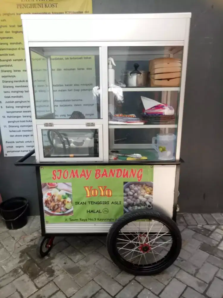 Gerobak Aluminium Kaca