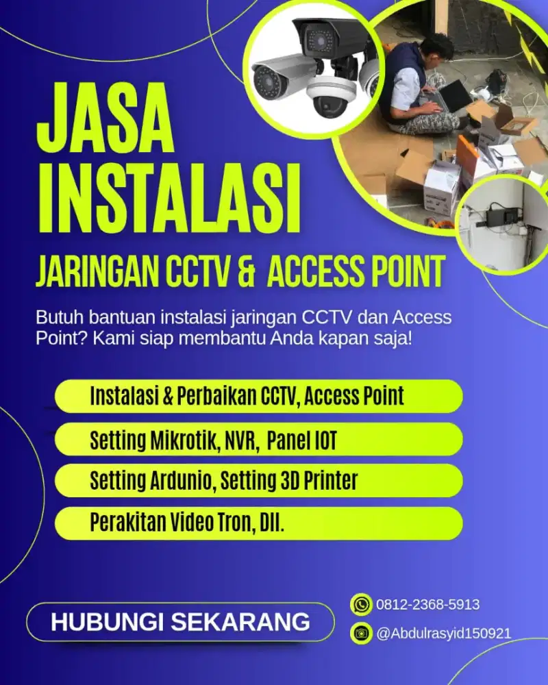 Jasa instalasi jaringan internet dan cctv dll