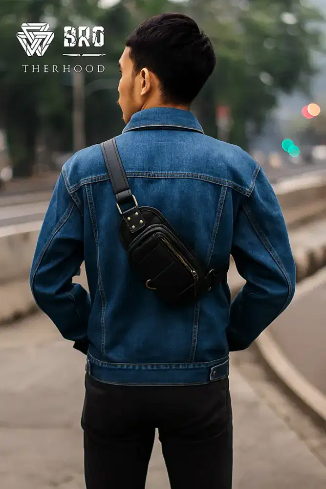 Waistbag tas dada tas pinggang kulit sapi asli TPB16