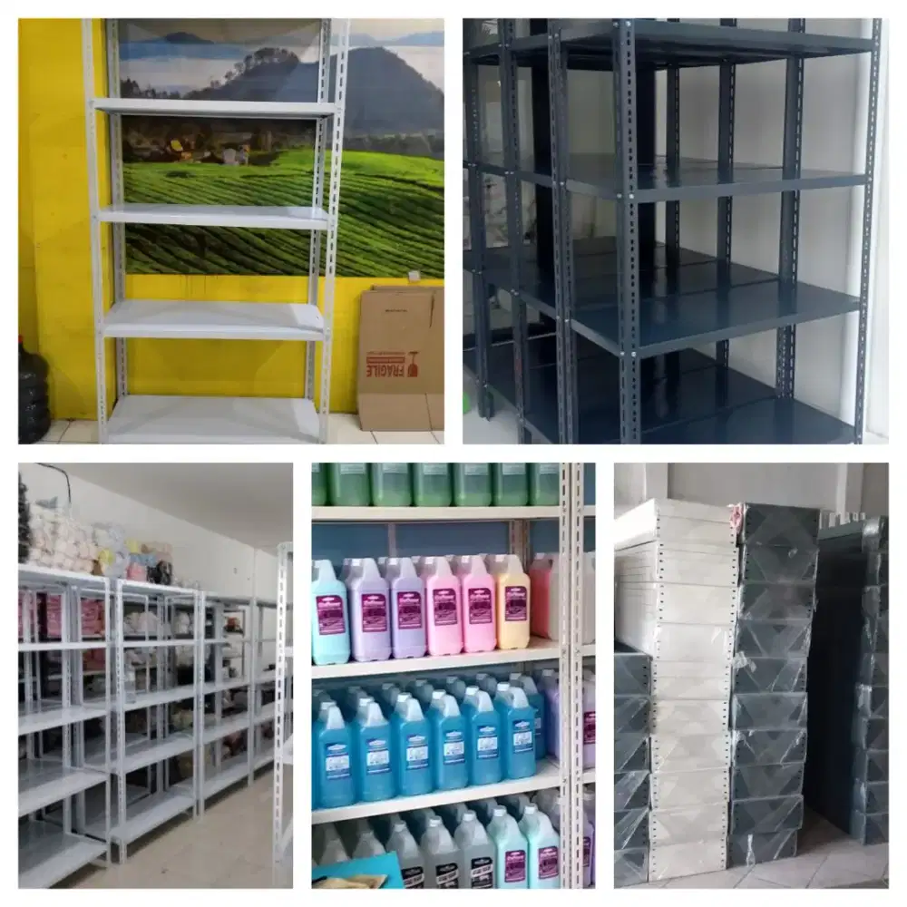 Rak besi siku lubang  Tebal 
5 & 4 susun 100x40x200cm Bayar COD.Kokoh