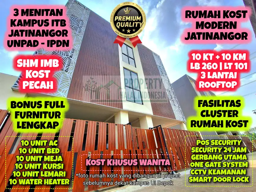 Jual Rumah Kost Putri Full Furnitur 3 Menitan ITB Kampus Jatinangor