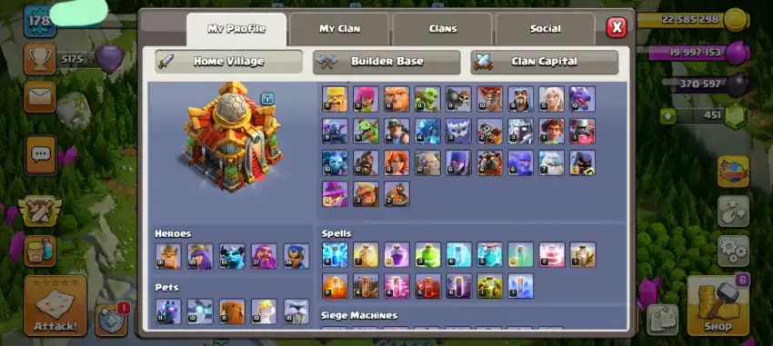 Akun COC TH. 16 level 180++ (WAJIB COD)