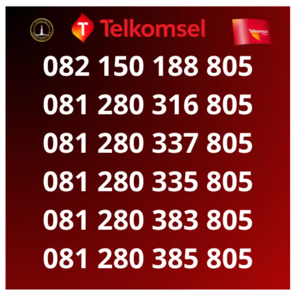 Kartu perdana nomor cantik telkomsel seri BOS 805 BOSS 8055 BOOS 8005