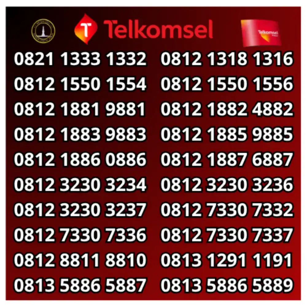 Kartu perdana nomor cantik telkomsel rapi dobel abcd lite