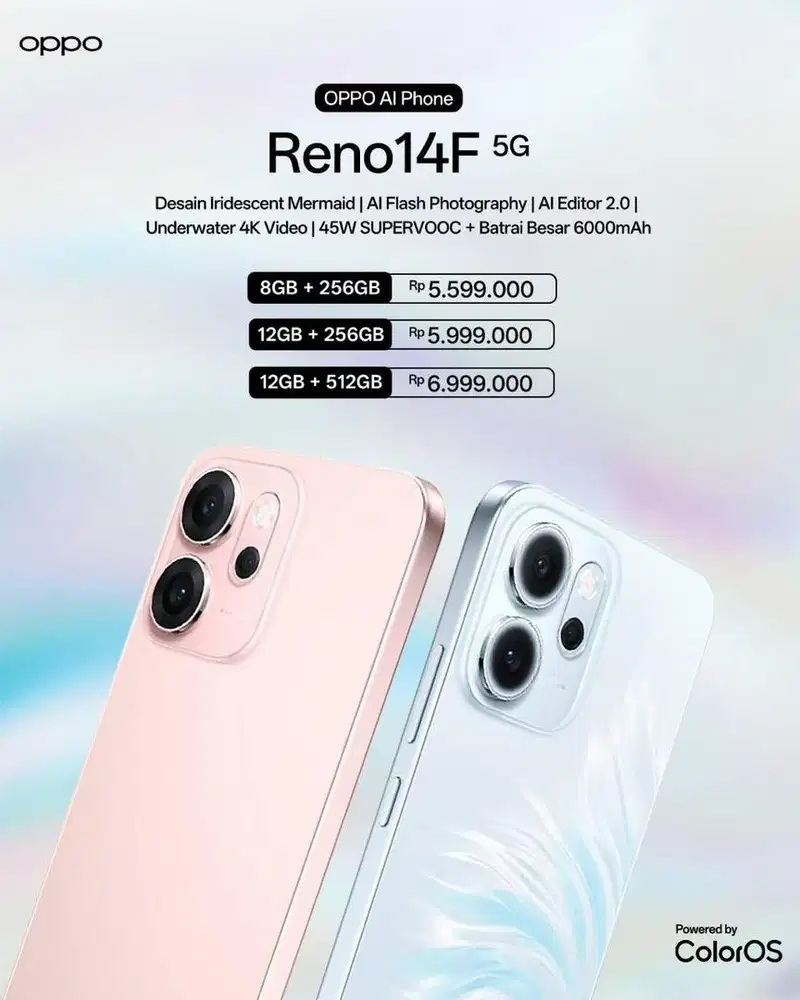 OPPO Reno14 F 5G 24GB kredit cukup KTP DP 0 dibantu proses sampai ACC