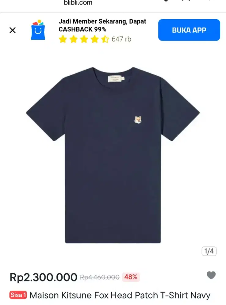 Kaos maison kitsune original second bekas preloved