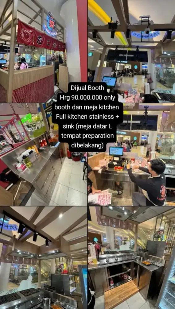 Booth  kitchen
Full kitchen stainless + sink (meja datar L