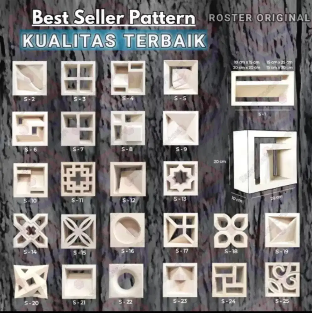 ROSTER BETON MINIMALIS 20×20