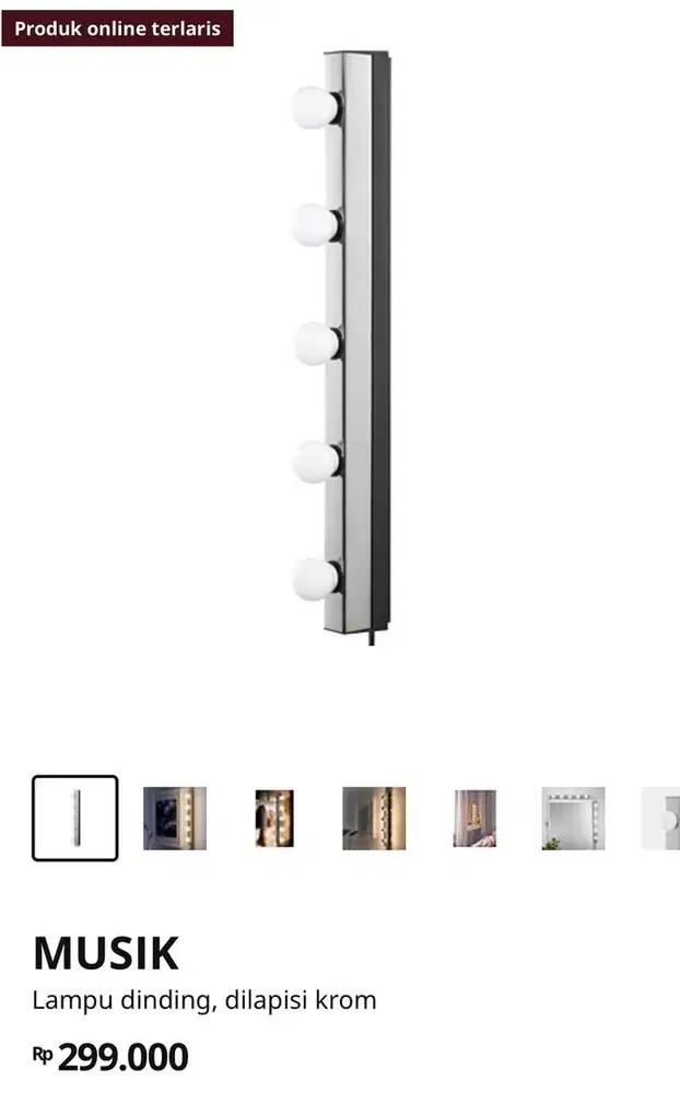 Meja rias berikut bonus 5 lampu ikea seharga 300rb