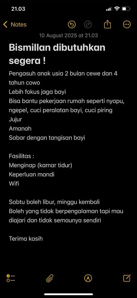 Pengasuh anak di bandung