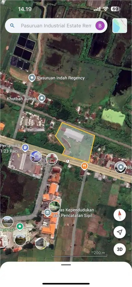 Dijual tanah industri raya raci bangil