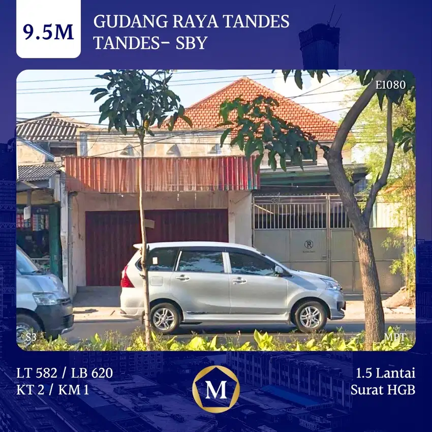 JUAL GUDANG RAYA TANDES SURABAYA ADA RUMAH STRATEGIS RAMAI COCOK TOKO
