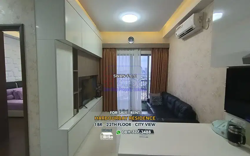 Apartemen Harbourbay Residence 1 BR Full Furnish Lt. 22 View Kota