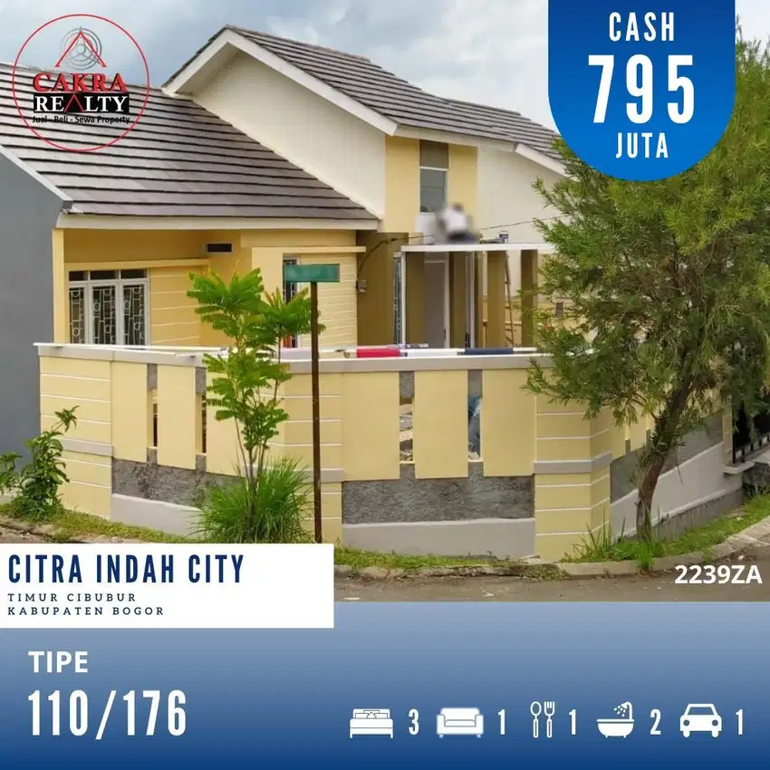 Rumah Hook Tipe 110/176 Tiga Kamar tidur Real Estate 2239ZA