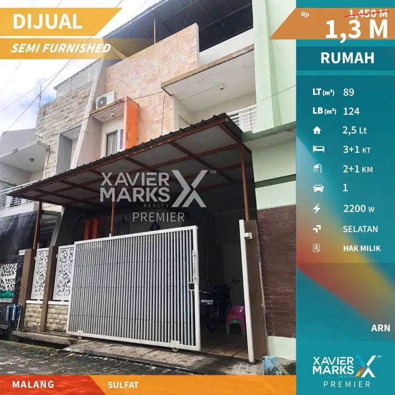 DIJUAL RUMAH 2LTI DI SULFAT MALANG SIAP PAKAI DAN HUNI