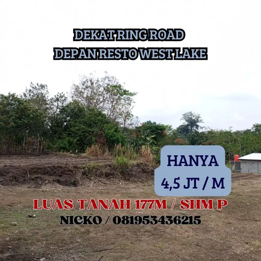 Tanah Murah Jogja dijual cepat dekat Ring road, SHM P