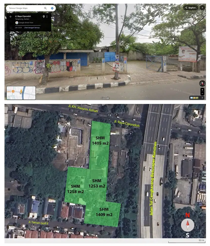 FOR SALE tanah di Tangerang Lokasi Strategic di Cipondoh Raya