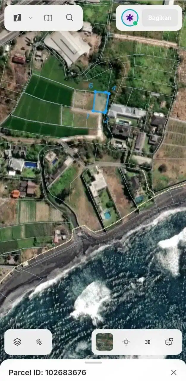 Tanah 590m2 View Laut Dekat Pantai Ketewel
