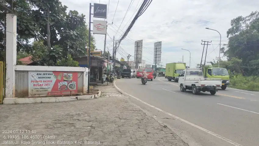 Dijual tanah eks resto cikupa kab tangerang banten