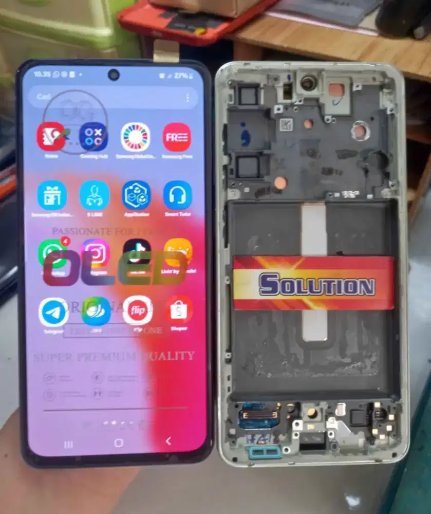 LCD TOUCHSCREEN SAMSUNG S21 FE ORI OLED + PASANG