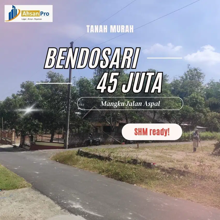 TANAH MURAH 45 JUTA DI CUWANAN BENDOSARI SUKOHARJO