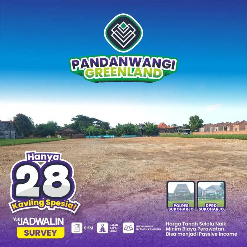 Dijual tanah kavling strategis di kota Sukoharjo