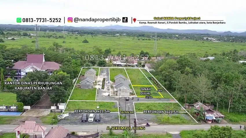 Tanah kavling HOOK 12,5x16m di jl.sekumpul ujung samping dishub