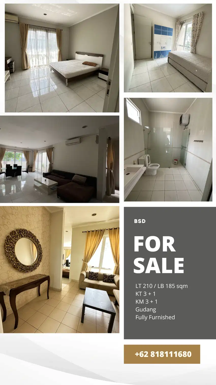 Dijual  Rumah di Cajuputi De Park Bsd, Tangsel