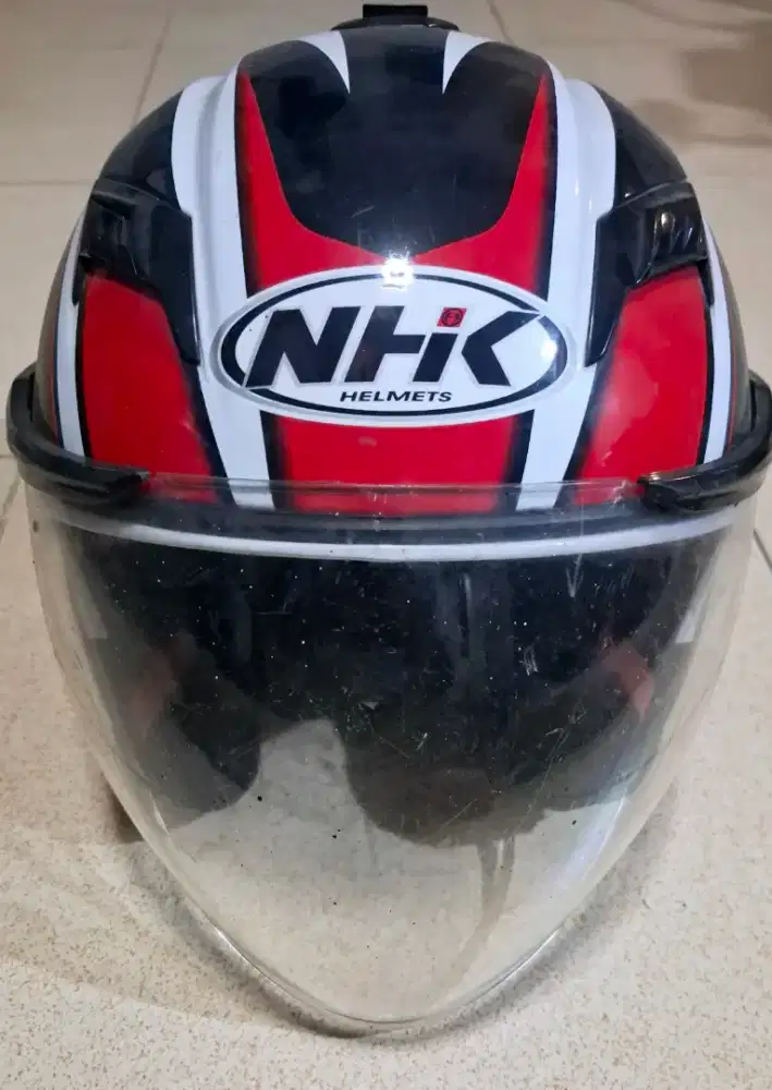NHK Half Face Gladiator Merah Hitam