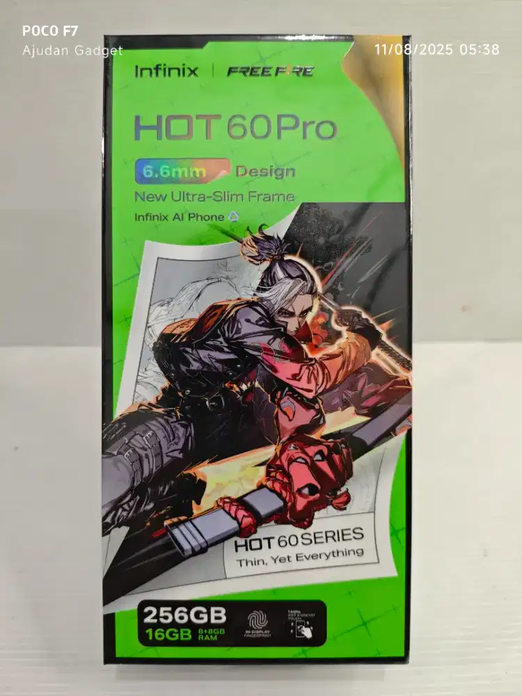 Infinix Hot 60 Pro 8+8/256 Gb Newsegel Garansi Resmi 12 Bln Bs TT/BT