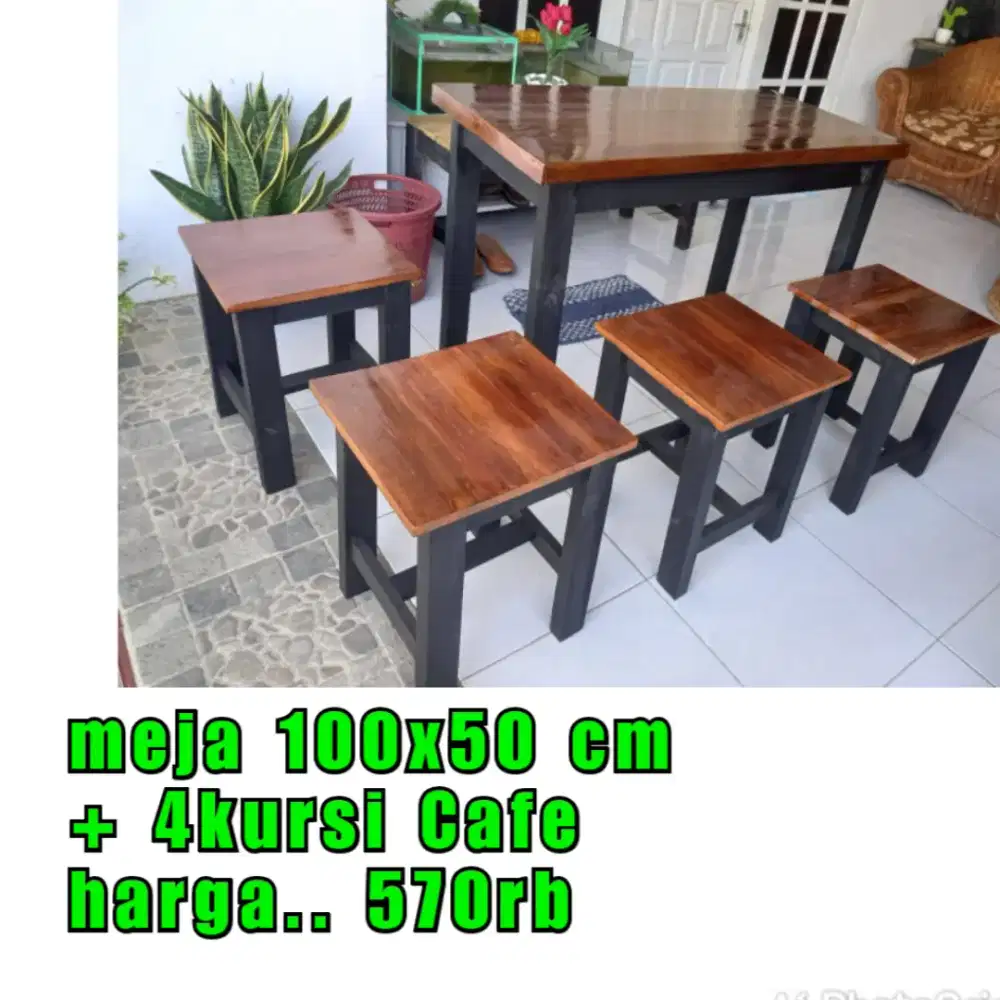 Meja kursi makan, meja kursi warung Cafe resto usaha