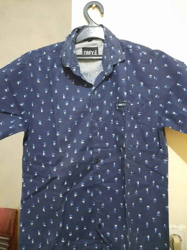 Kemeja casual Pria Lengan pendek Obey Original