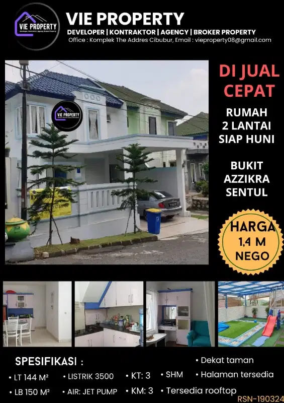 DIJUAL!RUMAH RAPI SIAP HUNI di Bukit Azzikra Sentul