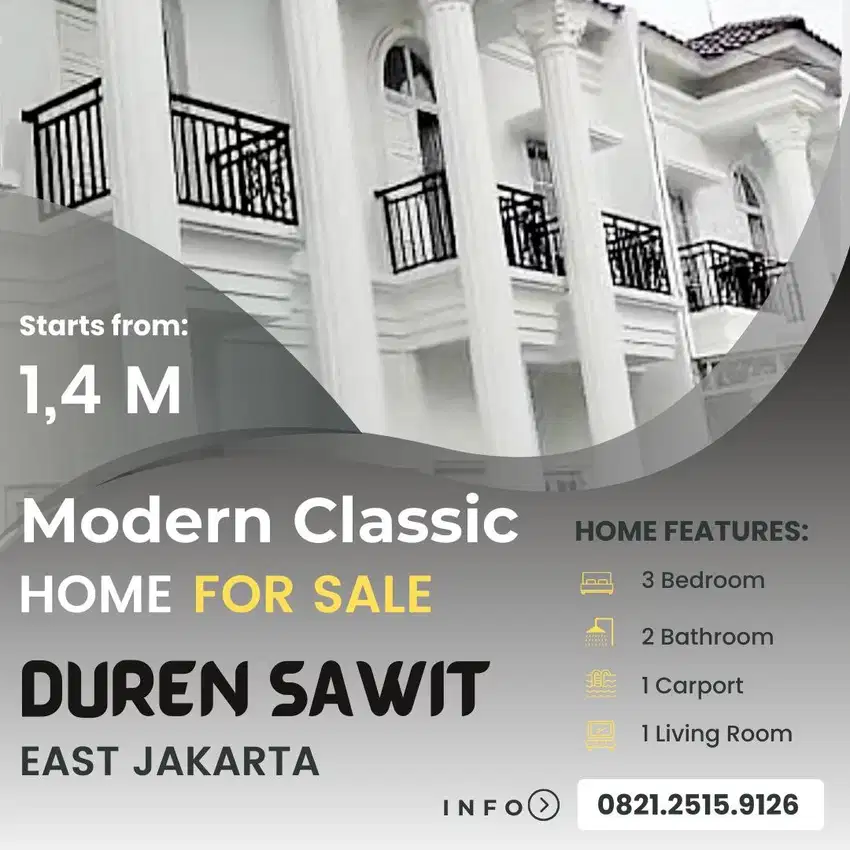 Rumah Pondok Bambu, Duren Sawit dekat Tol JORR, Kalimalang, St Klender