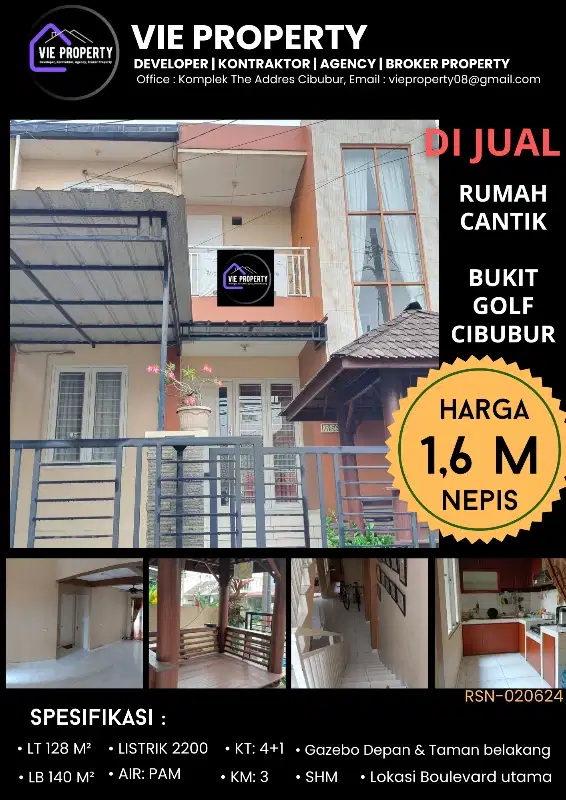 BANTING HARGA! DIJUAL CEPAT, RUMAH DI BOULEVARD UTAMA BUKIT GOLF