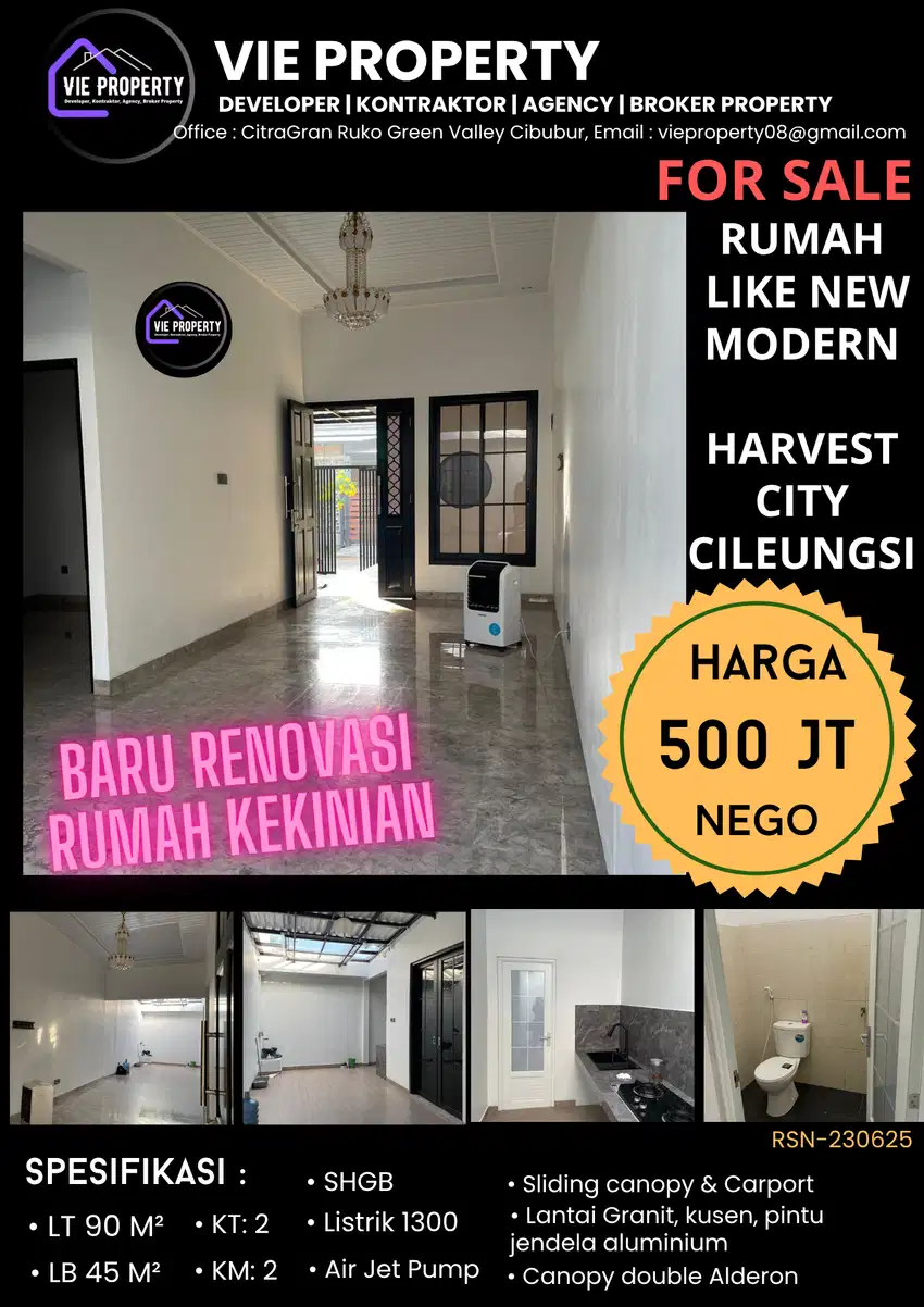 DIJUAL CEPAT ! NEGO SAMPE DEAL  Rumah siap huni di Harvest City