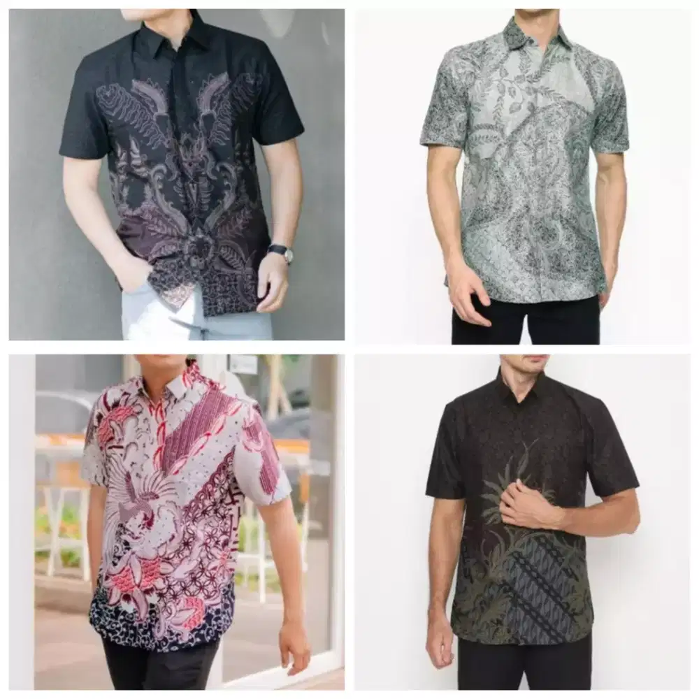 Batik Kemeja Pendek Pria Size L Slim Fit Premium Batik Elegan Mewah
