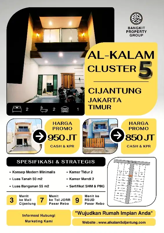 Al kalam 5 cijantung kalisari  jakarta timur 12 unit cash kpr